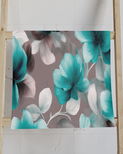 Tif Green Gray Floral Bunch Hand Towel, 16" x 28"