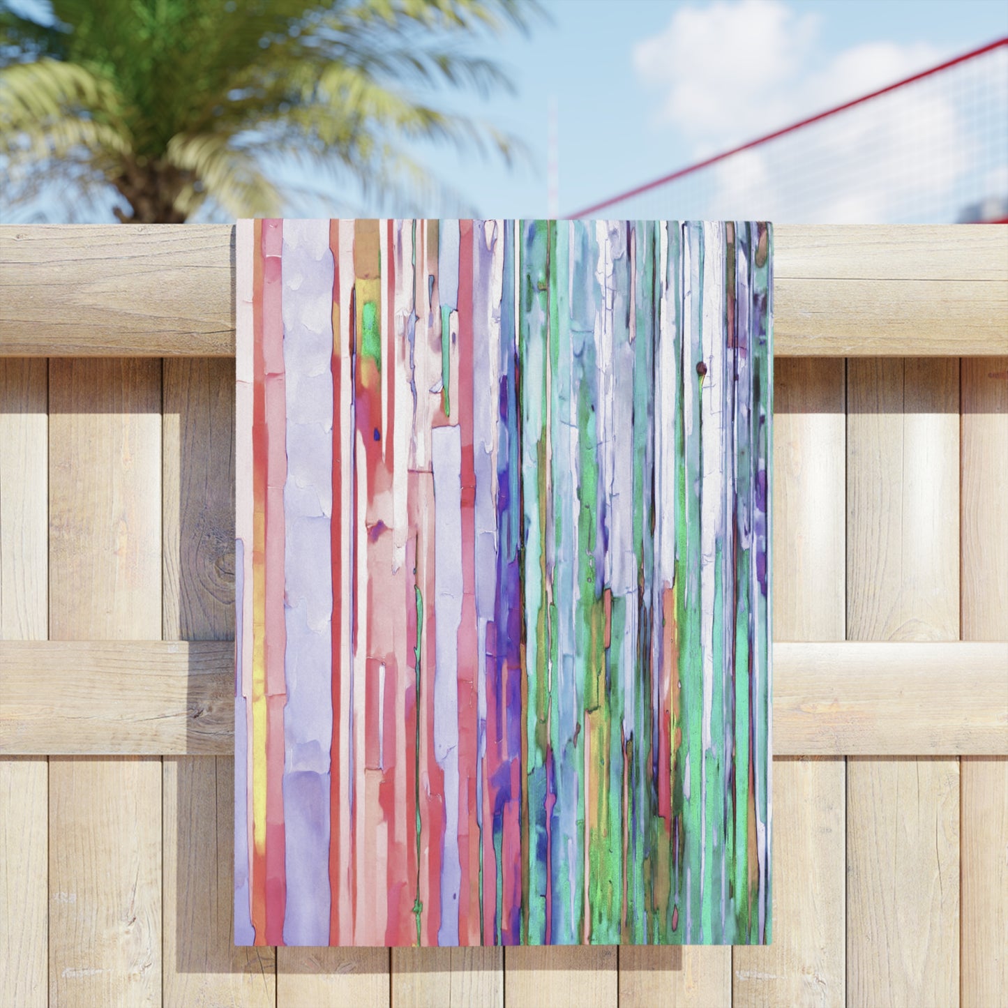 Striped Pastels Beach Towel, 24" x 44"