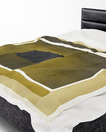 Tan Shadow Velveteen Plush Blanket, 60" x 80"