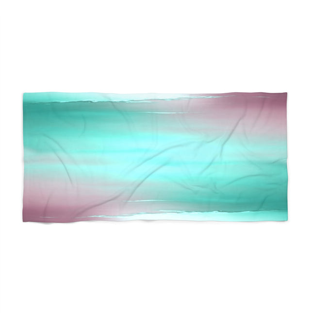 Green Sea Lavender Fog Beach Towel, 30" x 60"