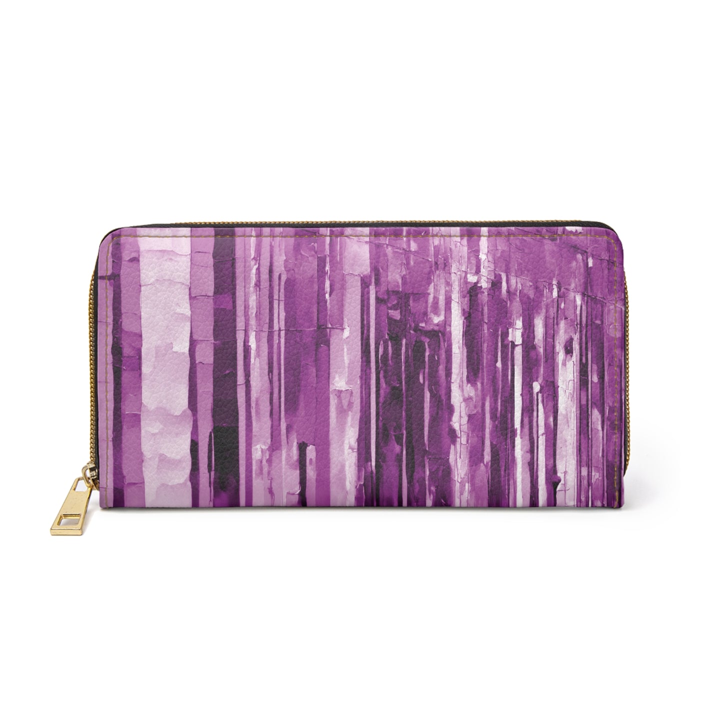 Striped Powder Lavender Elegant Abstract Zipper Wallet - Stylish & Functional Accessory for Everyday Use