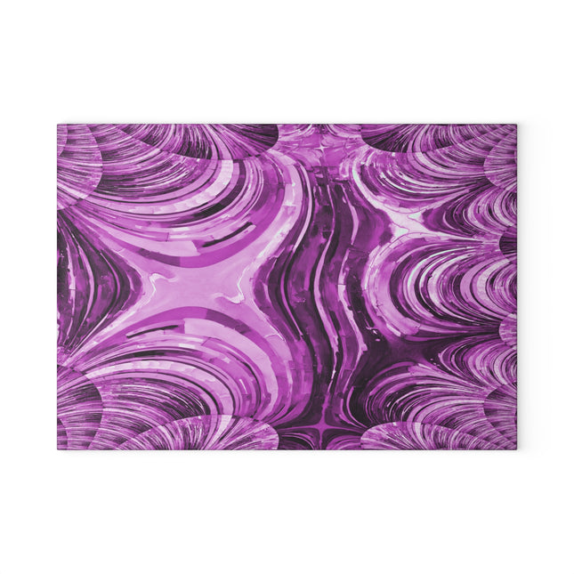 Uzi Spiral Powder Lavender Pastel 8" x 11" Glass Cutting Board