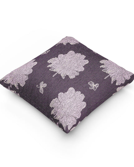 Magenta Floral Butterflies Woven Pillow, 17" x 18"