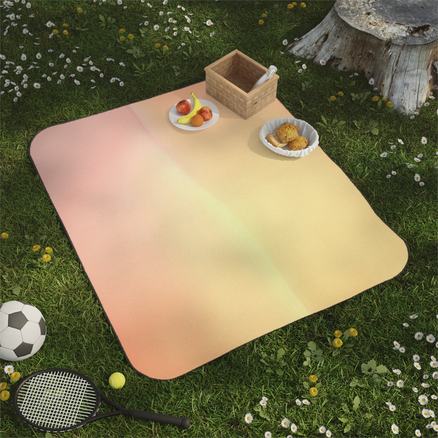 Hot Peach Fade 61" × 51" Picnic Blanket
