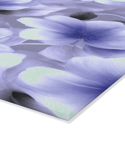 Indigo Blossom Floral Bunch Glass Cutting Board, 8" x 11"