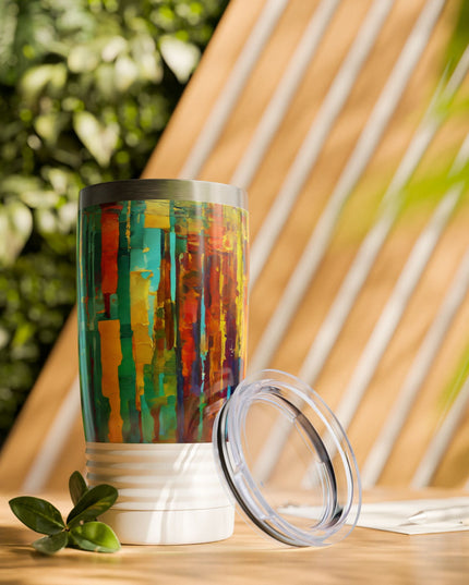 Striped Alpha Ringneck Tumbler, 20oz in white
