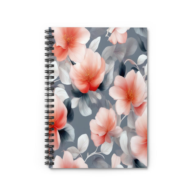 Red Blossom Floral Bunch Spiral Notebook - Ruled Line, 6" x 8", 118 pages
