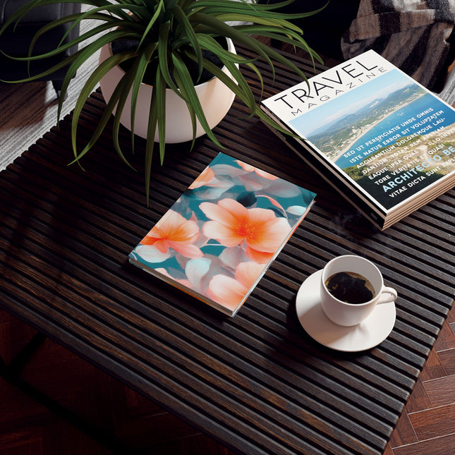 Orange Blossom Floral Bunch Hard Backed Journal with 128 blank pages, 5.2" x 7.4"