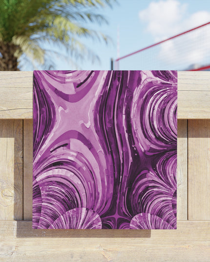 Uzi Spiral Powder Lavender Beach Towel, 18" x 27"