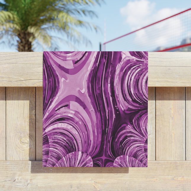Uzi Spiral Powder Lavender Beach Towel, 18" x 27"