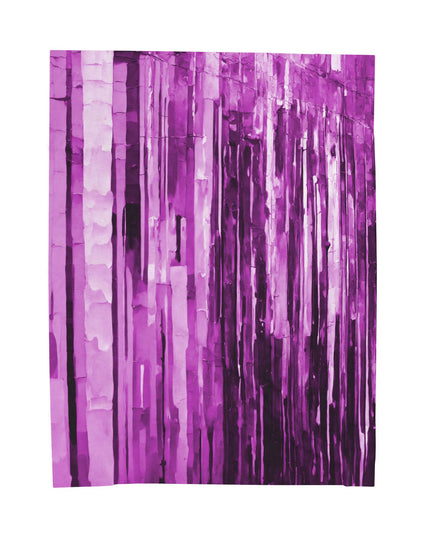 Striped Powder Lavender Velveteen Plush Blanket, 60" x 80"