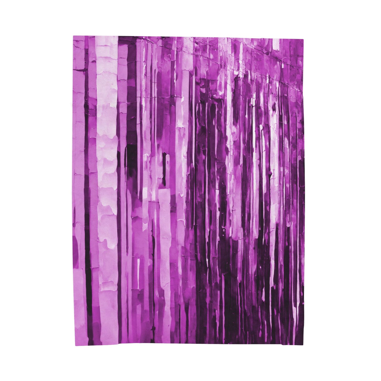 Striped Powder Lavender Velveteen Plush Blanket, 60" x 80"