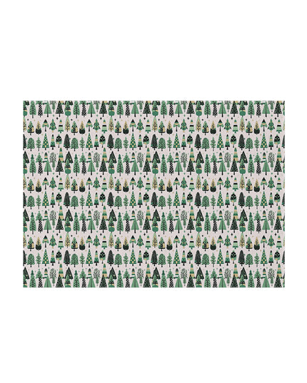 Mini Vintage Green Trees Outdoor Rug, 60" x 84"