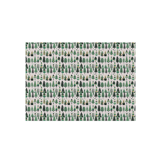Mini Vintage Green Trees Outdoor Rug, 60" x 84"