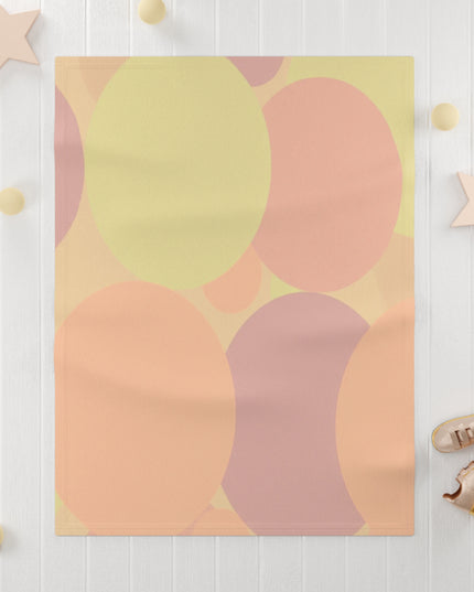 Pastel Hot Peach Patches Soft Fleece Baby Blanket, 30" x 40"