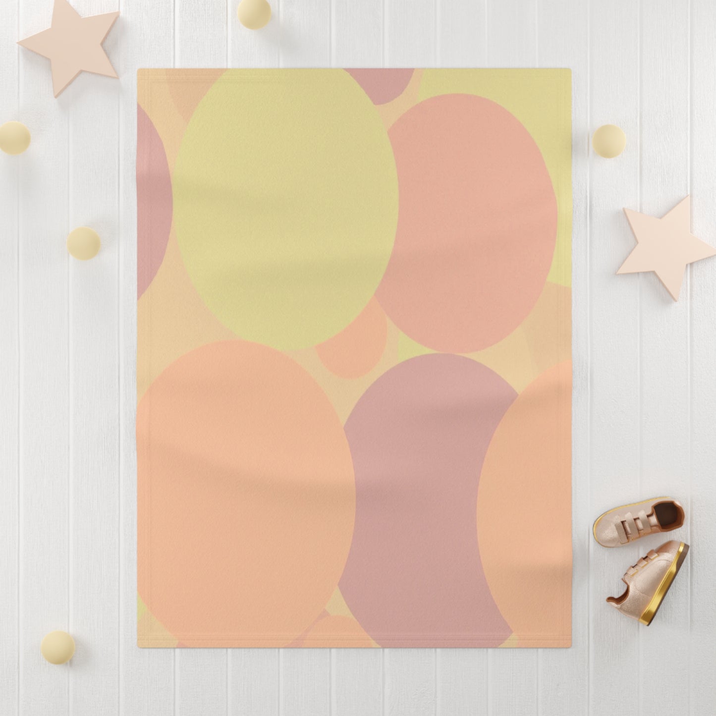 Pastel Hot Peach Patches Soft Fleece Baby Blanket, 30" x 40"