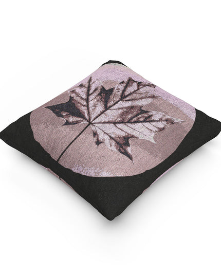 Magenta Maple Leaf Woven Pillow, 17" x 18"
