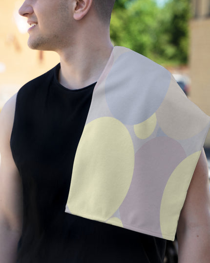 Pastel Soft Blue and Soft White Patches Rally Towel, 11" x 18"