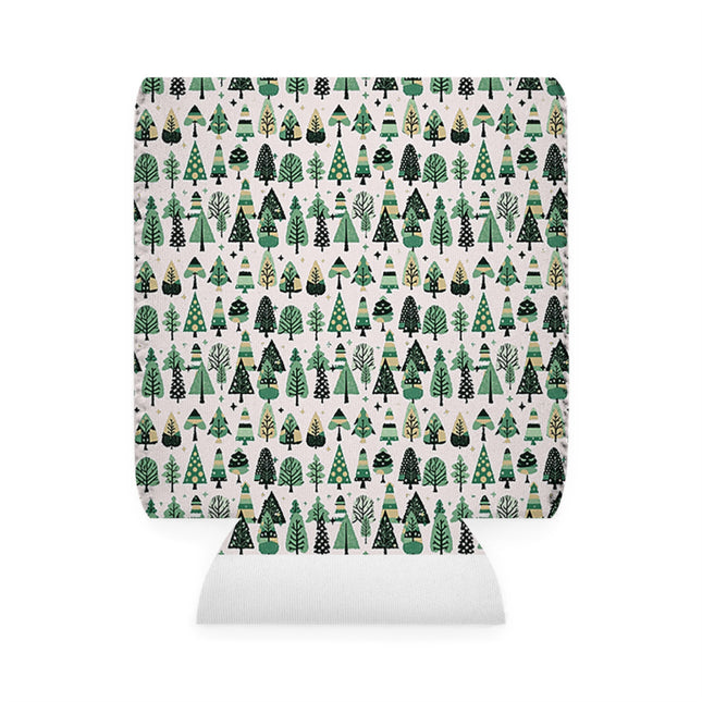 Mini Vintage Green Trees 12 oz Can Cooler Sleeve