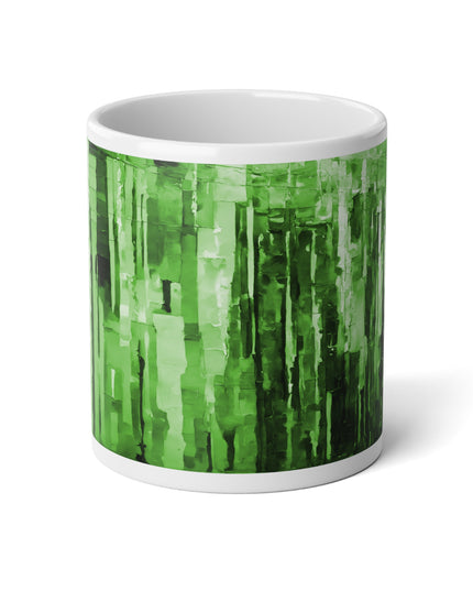 Striped Mint Pastel 20 oz White Glossy Jumbo Mug
