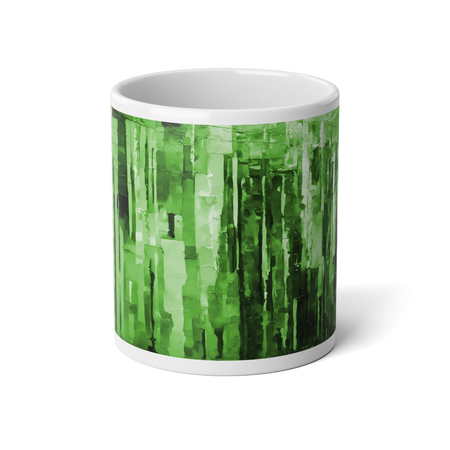 Striped Mint Pastel 20 oz White Glossy Jumbo Mug