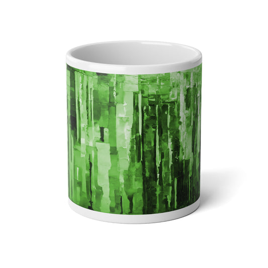 Striped Mint Pastel 20 oz White Glossy Jumbo Mug