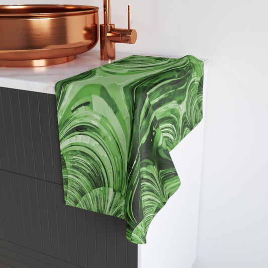 Uzi Spiral Mint Pastel Hand Towel, 16" x 28"