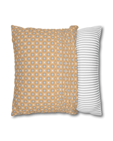 Tan Sunset Star-crossed Bodies Spun Polyester Square Pillowcase, 14" x 14"