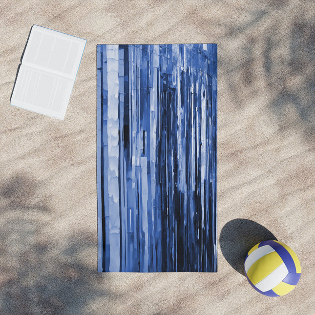 Striped Deep Blue Beach Towel, 24" x 44"