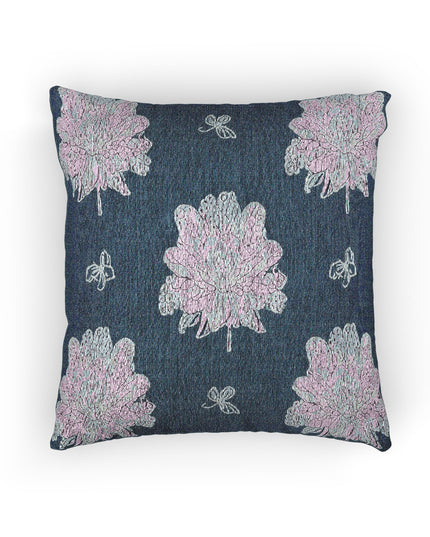 Lavender Floral Butterflies Woven Pillow, 17" x 18"