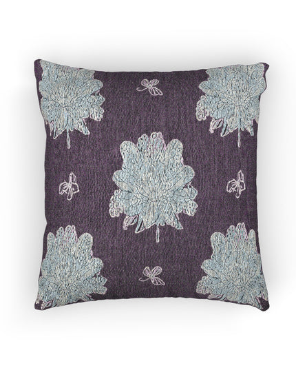 Blue Floral Butterflies Woven Pillow, 17" x 18"