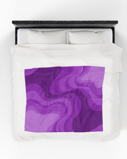 Wavey Purple Wavey Velveteen Plush Blanket, 50" x 60"