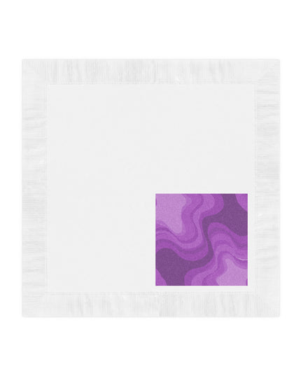Wavey Purple Wavey White Coined Napkins, 6.5" x 6.5"