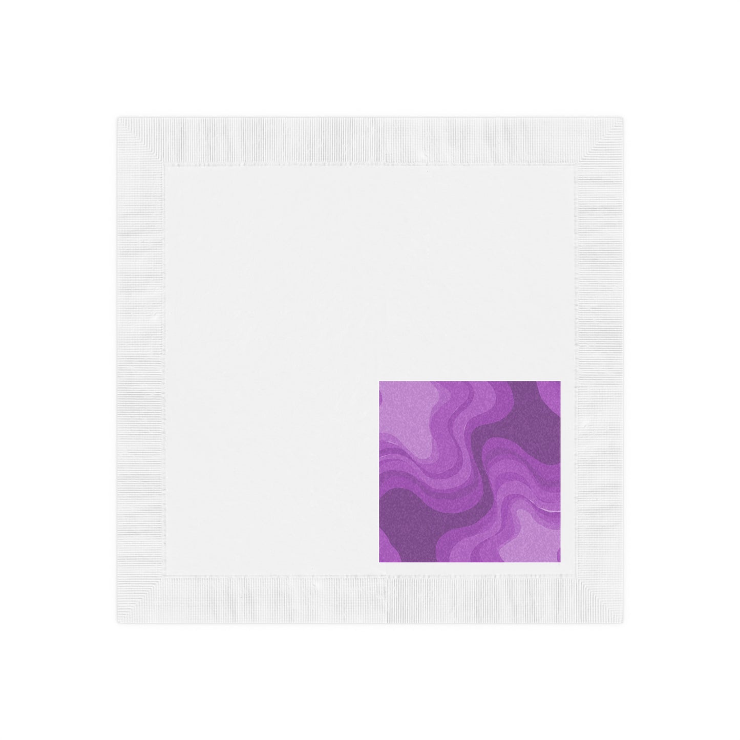 Wavey Purple Wavey White Coined Napkins, 6.5" x 6.5"