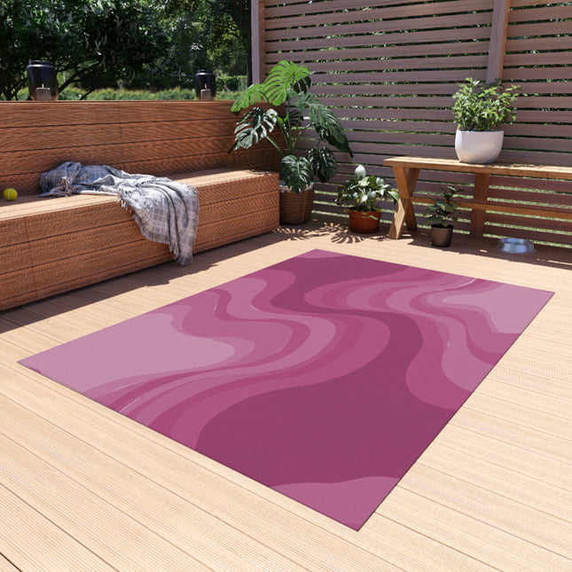 Pinky Mauve Wavey 60" x 84" Outdoor Rug