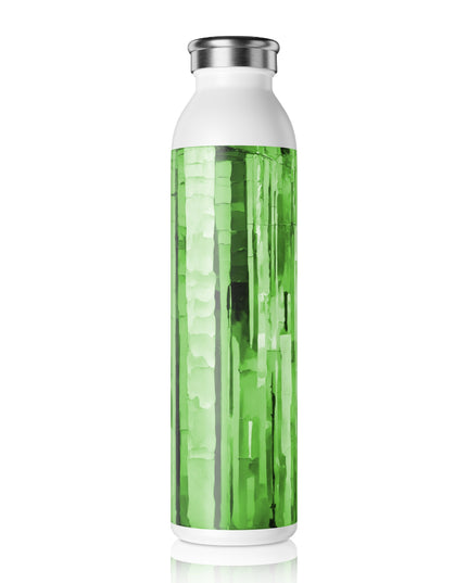 Striped Mint Pastel Slim Water Bottle, 20 oz White