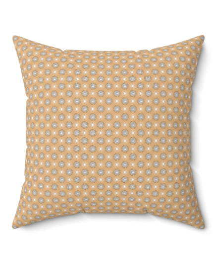 Tan Sunset Star-crossed Bodies Faux Suede Square Pillow, 20" x 20"