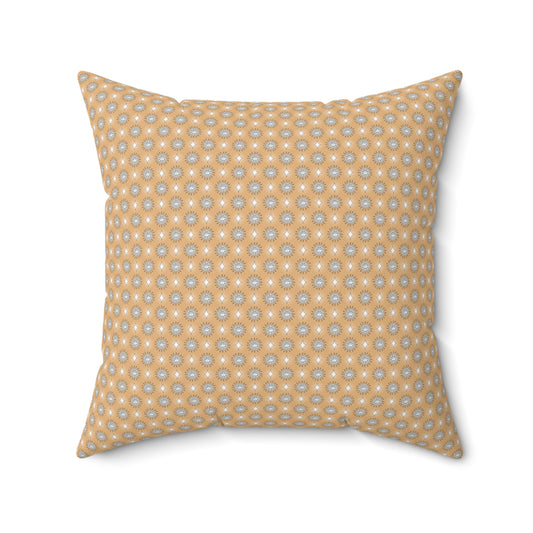 Tan Sunset Star-crossed Bodies Faux Suede Square Pillow, 20" x 20"