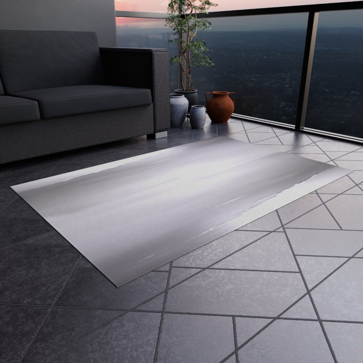 Sephia Sea Dark Fog 48" x 72" Outdoor Rug