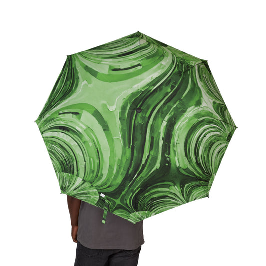 Uzi Spiral Mint Pastel Foldable Umbrella - Compact & Chic