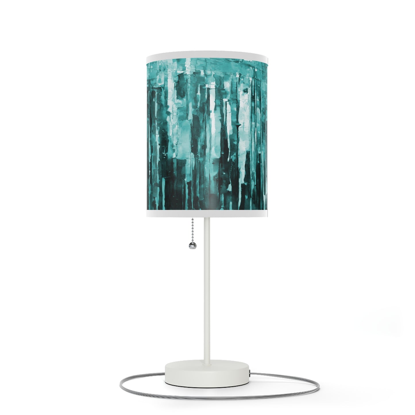 Striped Tif Table Lamp on a White or Silver Stand, US|CA plug