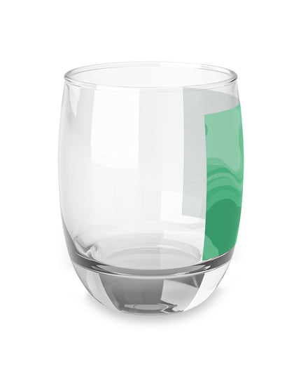 Mint Green Wavey Whiskey Glass, 6 oz