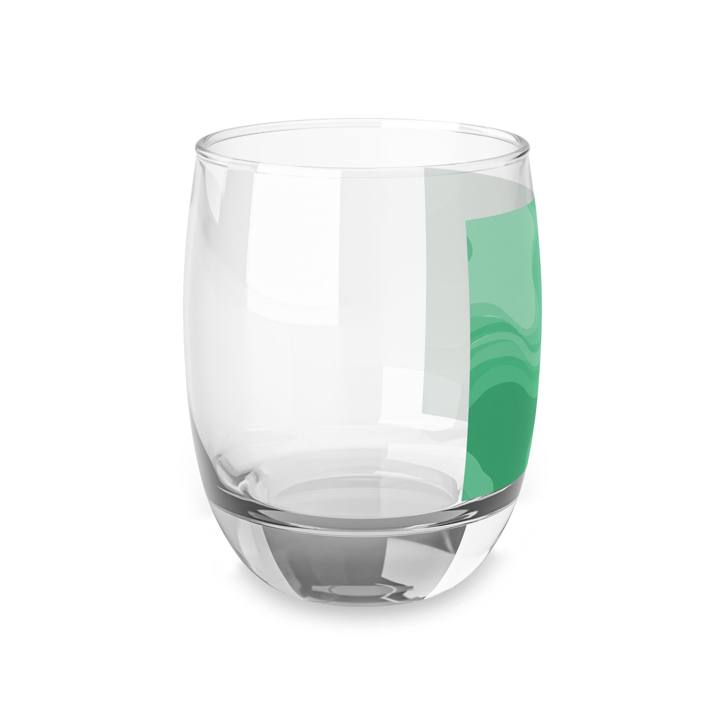 Mint Green Wavey Whiskey Glass, 6 oz