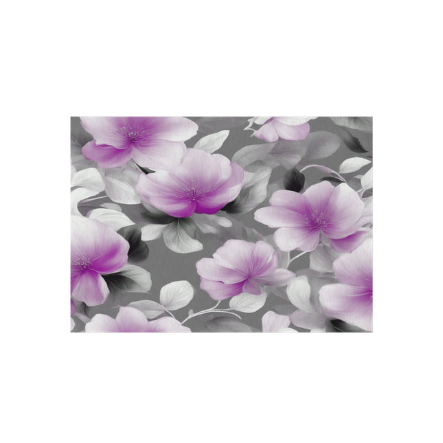 Purple Blossom Floral Bunch Outdoor Rug, 60" x 84"