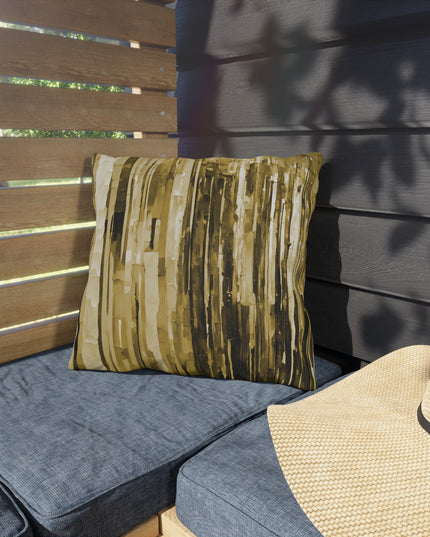 Striped Light Brown Pastel 16" x 16" Outdoor Pillow