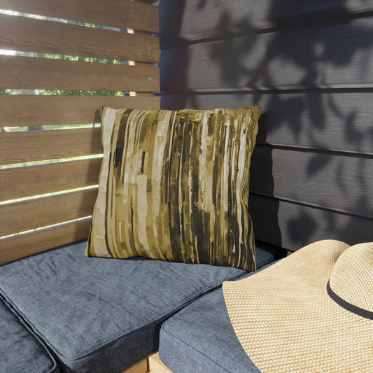 Striped Light Brown Pastel 16" x 16" Outdoor Pillow