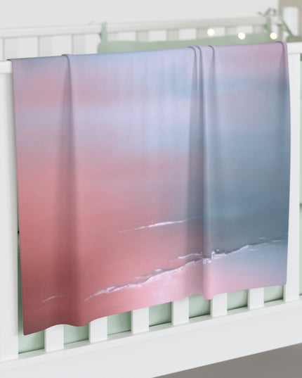 Gray Sea Pink Fog Baby Swaddle 30″×40″ Blanket