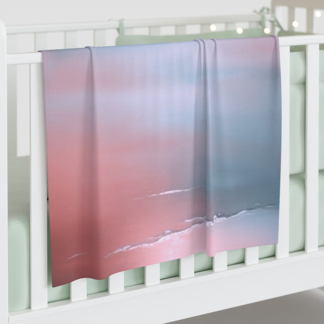 Gray Sea Pink Fog Baby Swaddle 30″×40″ Blanket