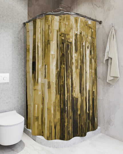Striped Light Brown Shower Curtains, 71" x 74"