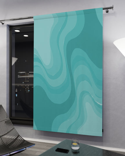 Tif Green Wavey Window Curtain, 50" x  84", blackout